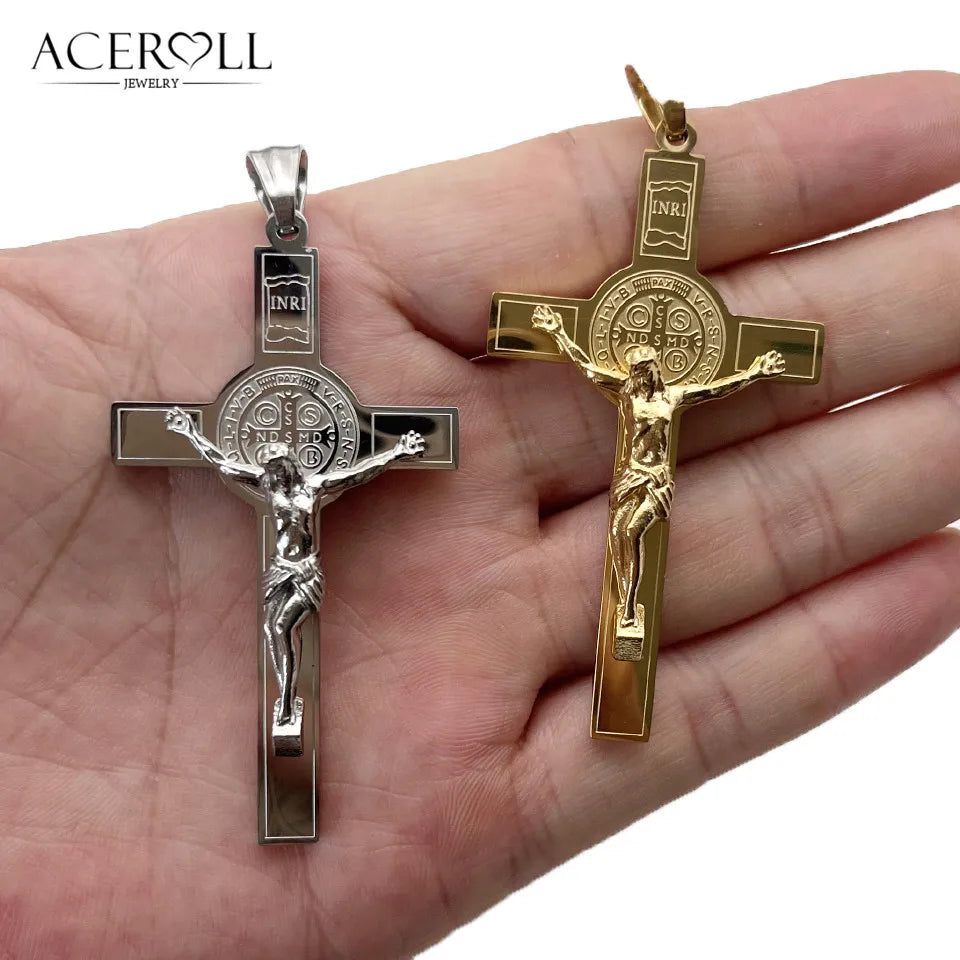 Men's Cross Necklace — Minimalist Steel, Modern, Durable, Everyday, Religious