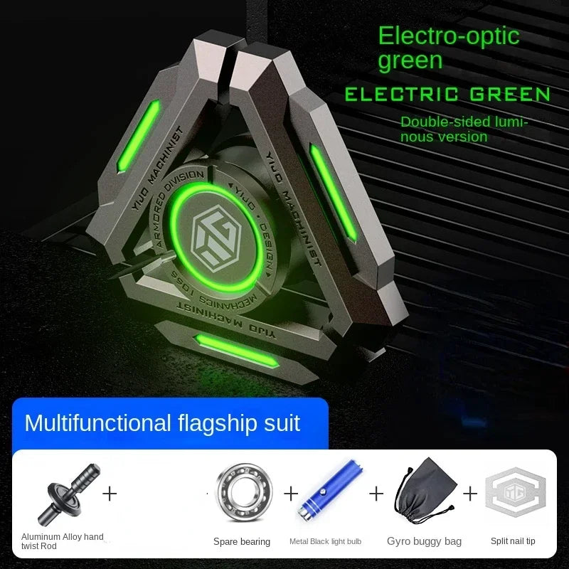 Luminous Metal Magnetic Push Coin Fidget Spinner - Glow-in-the-Dark EDC Stress-Relief Toy, Quiet Click, Pocket-Sized