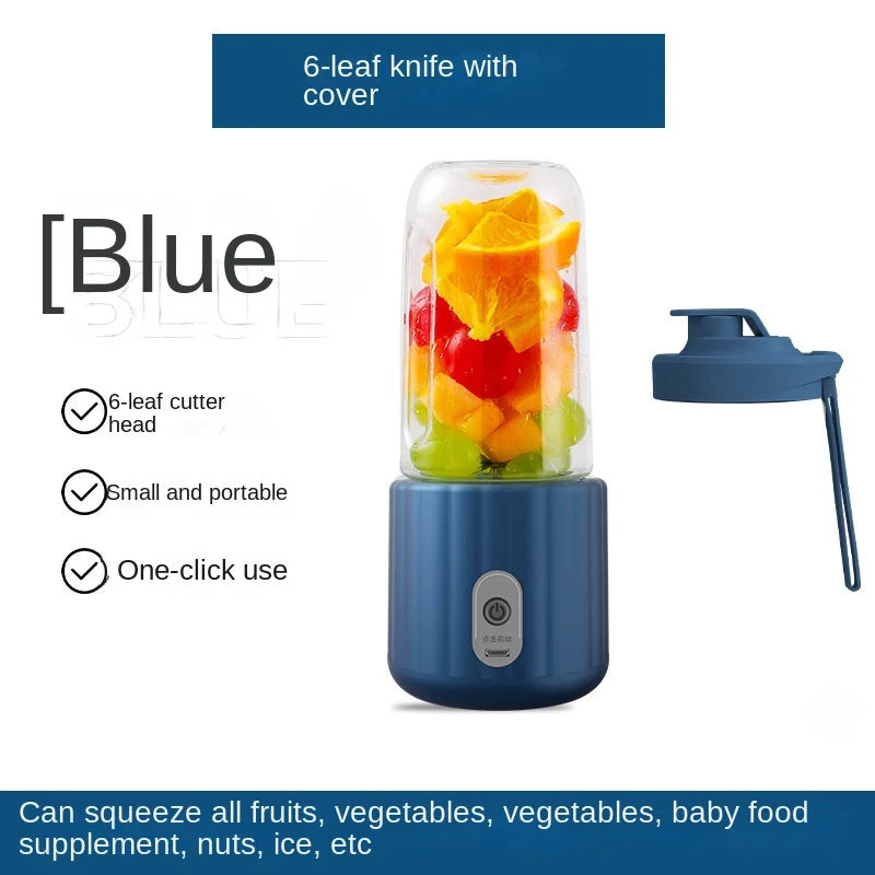 Portable Mini Blender - USB Rechargeable Personal Smoothie Cup for Shakes, Juice & Baby Food, 6-Blade Cordless On-the-Go