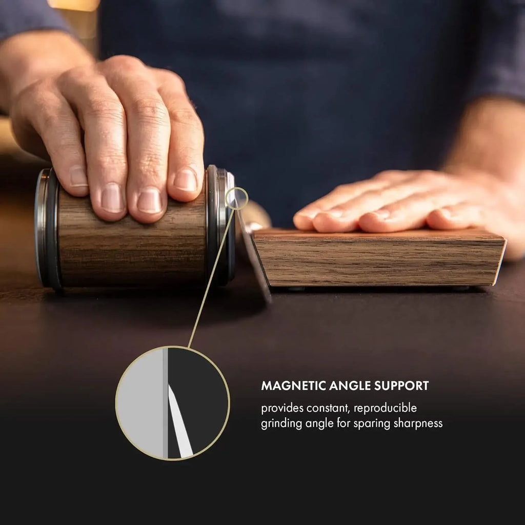 Knife Sharpener — Rolling Kit, Magnetic, Angle Guide, Precision, Professional, Stainless Steel