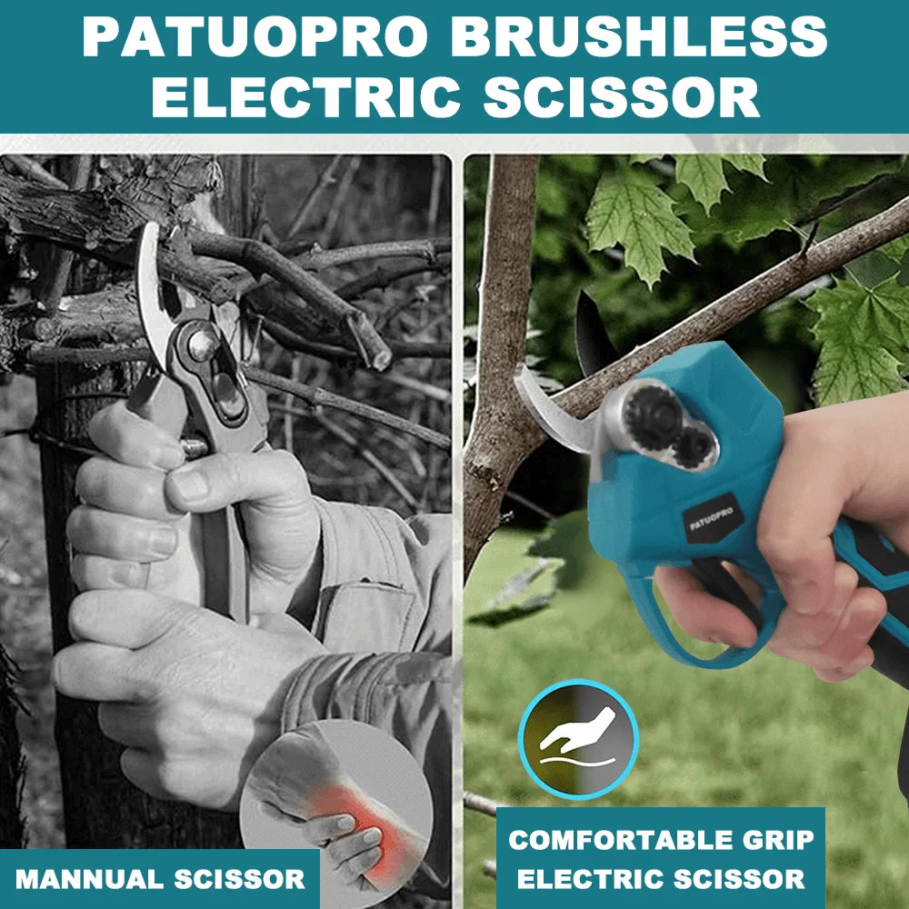 Electric Pruning Shears — Cordless, Rechargeable, Professional, Heavy Duty, Garden Tool
