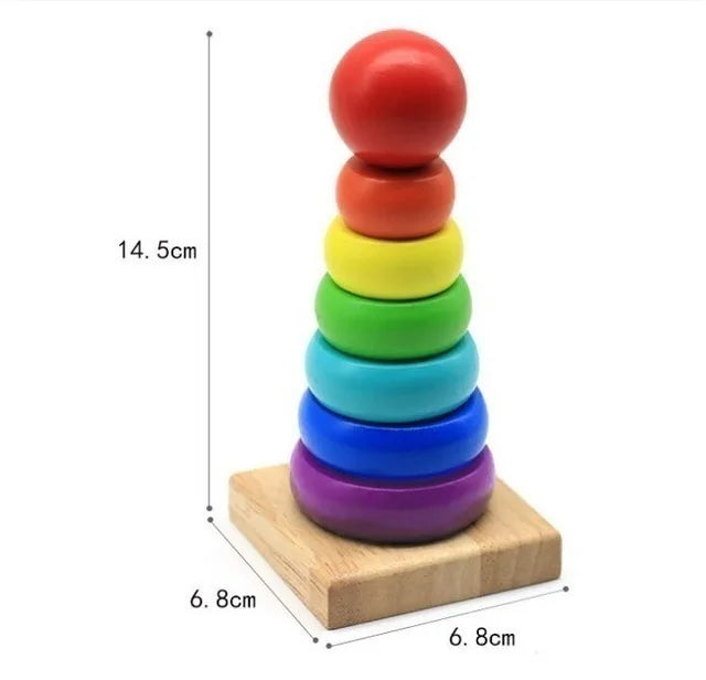Wooden Peg Puzzles — 6-Pack, Toddler, Montessori, Educational, Fine Motor, Sorting