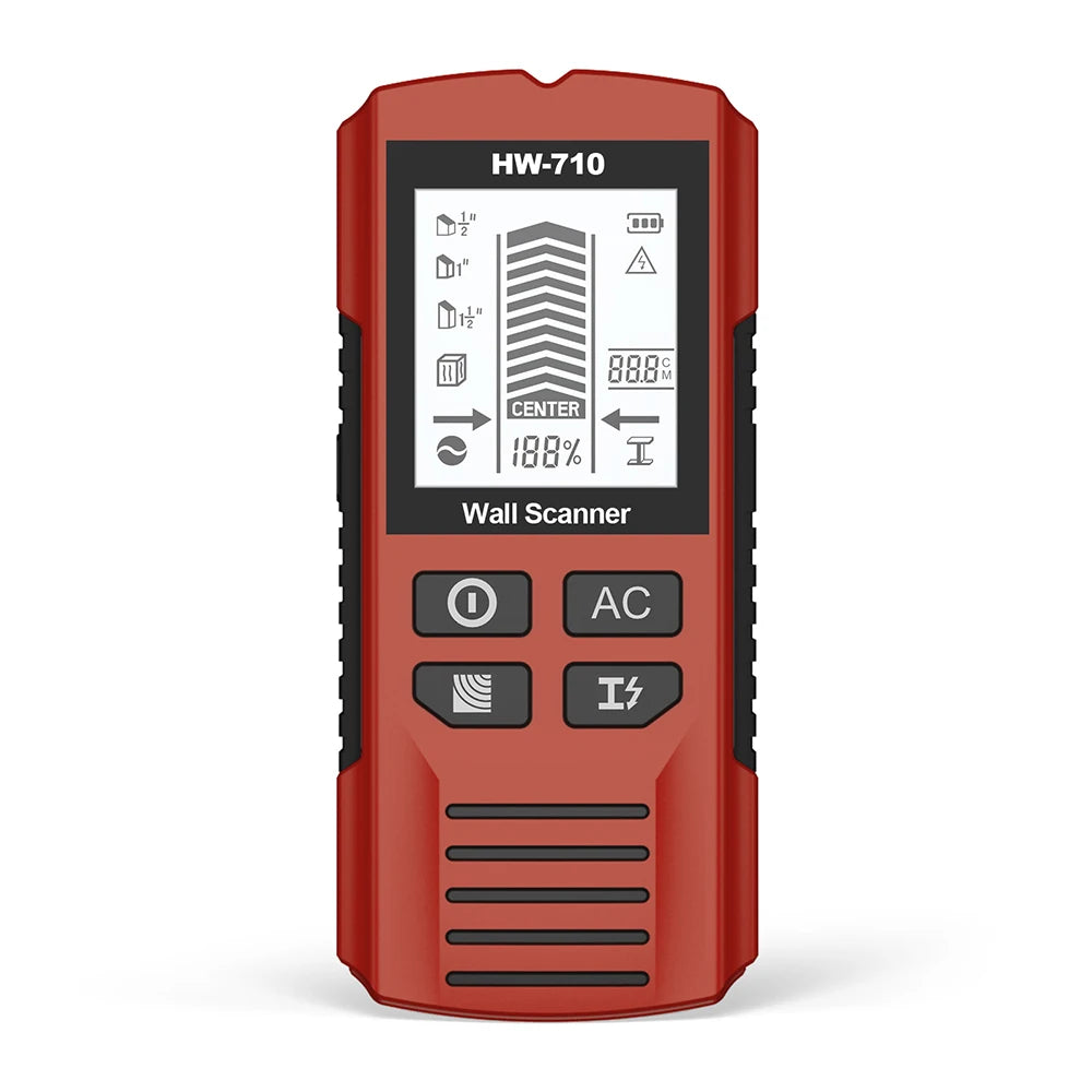 6-in-1 Electronic Stud Finder & Wall Scanner - Detects Wood Studs, Metal, Live AC Wires, Pipes - LCD Display, No Guessing