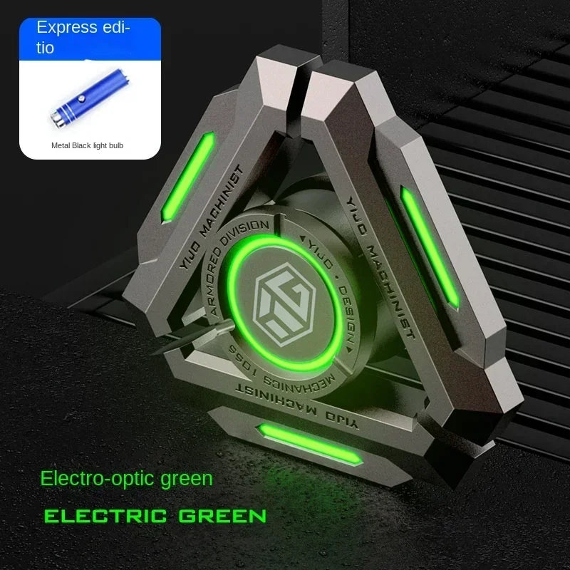 Luminous Metal Magnetic Push Coin Fidget Spinner - Glow-in-the-Dark EDC Stress-Relief Toy, Quiet Click, Pocket-Sized