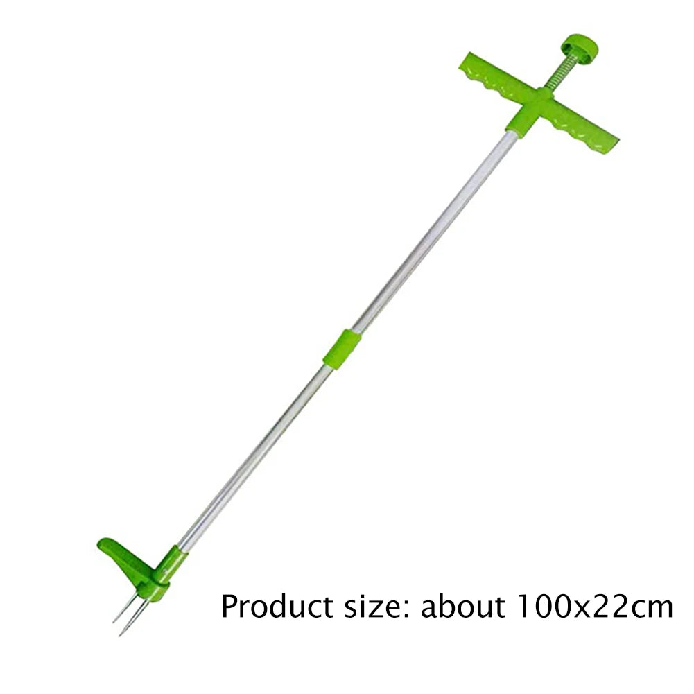 Stand-Up Weed Puller — Ergonomic Handle, Manual, Long Reach, Stainless Steel, Garden Tool