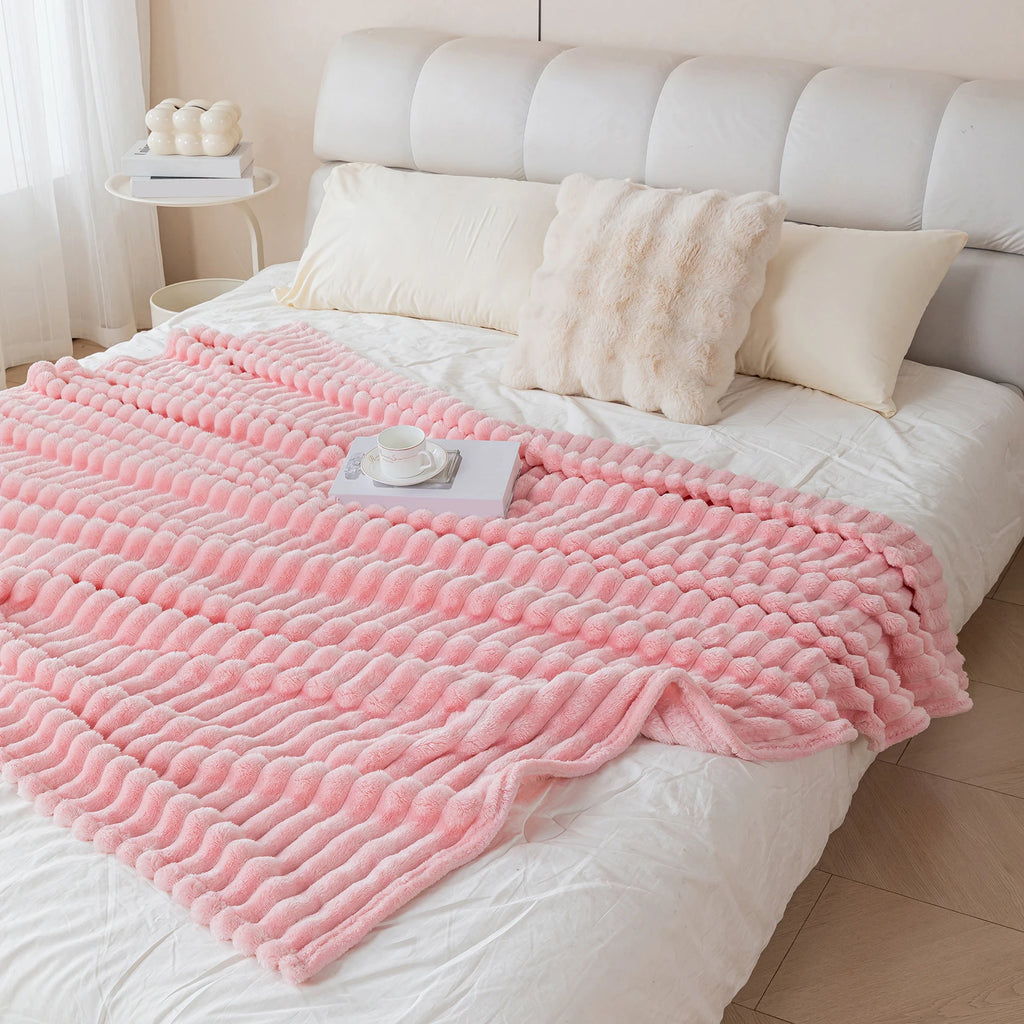 Fleece Throw Blanket — Ultra Soft, Warm, Cozy, Lightweight, Reversible, Machine Washable