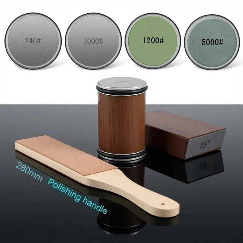 Knife Sharpener — Rolling Kit, Magnetic, Angle Guide, Precision, Professional, Stainless Steel