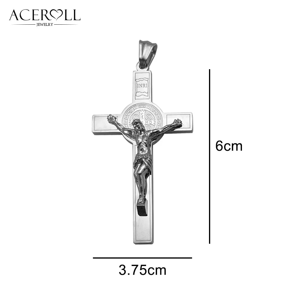 Men's Cross Necklace — Minimalist Steel, Modern, Durable, Everyday, Religious