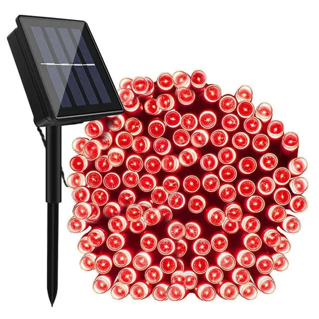 Solar String Lights — Outdoor Patio, Waterproof, Warm White, Dimmable, Shatterproof