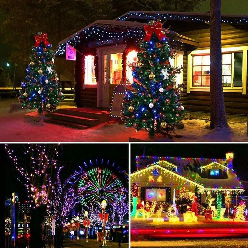 Outdoor Solar Fairy String Lights - 100ft Waterproof LED Twinkle Lights, Patio Garden Wedding Tree Decor, 8 Modes, No Wiring Needed