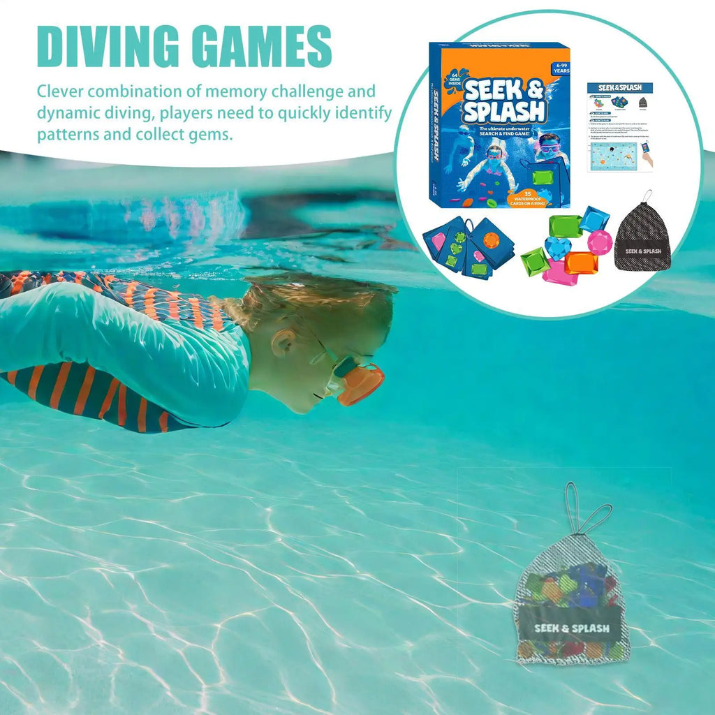 Diving Pool Game — Underwater Toys, Rings, Sticks, Fish, Shark, Treasures