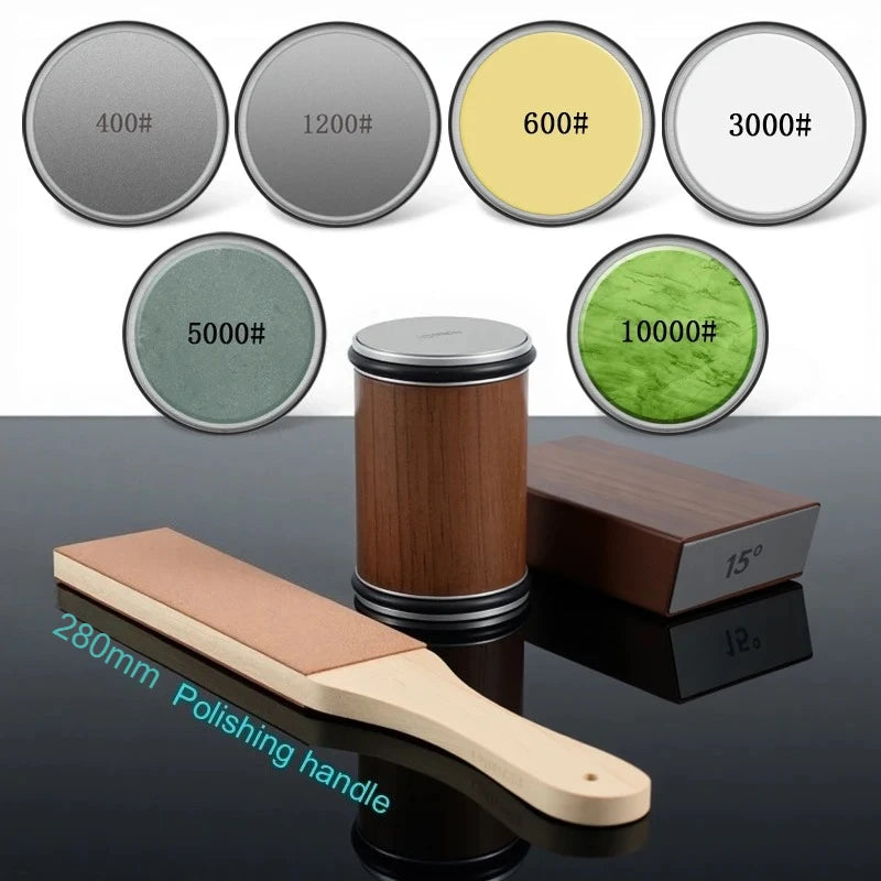 Knife Sharpener — Rolling Kit, Magnetic, Angle Guide, Precision, Professional, Stainless Steel