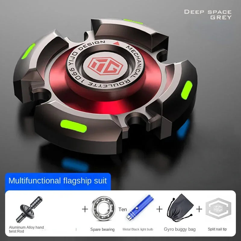 Luminous Metal Magnetic Push Coin Fidget Spinner - Glow-in-the-Dark EDC Stress-Relief Toy, Quiet Click, Pocket-Sized