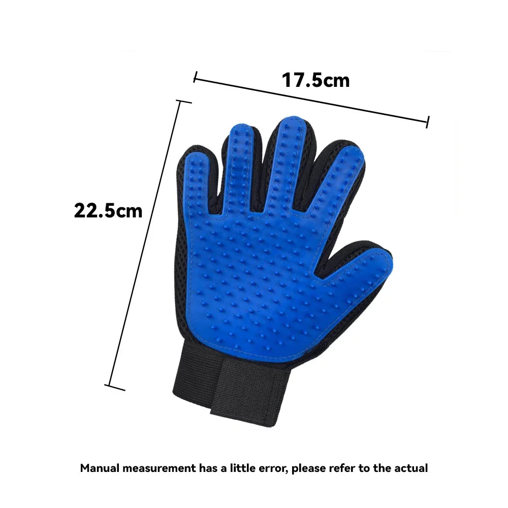 Silicone Pet Grooming Glove - Deshedding Brush for Cats & Dogs, Bath Brush Hair Remover, Gentle Massage Grooming Mitt, Cleans Pet Coat in Minutes