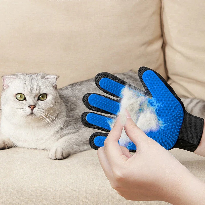Silicone Pet Grooming Glove - Deshedding Brush for Cats & Dogs, Bath Brush Hair Remover, Gentle Massage Grooming Mitt, Cleans Pet Coat in Minutes
