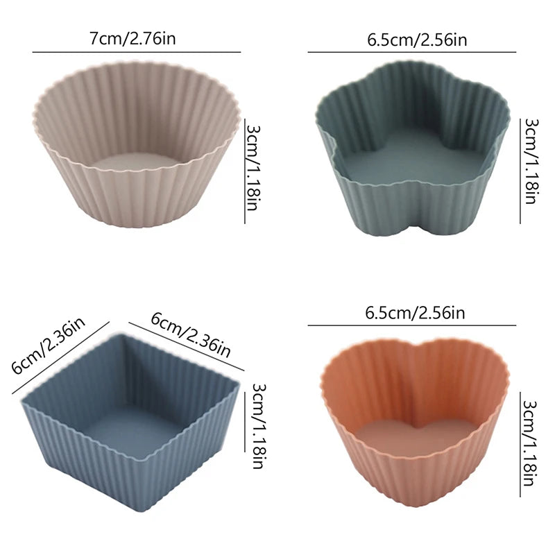 Silicone Egg Poacher Cup Set - Air Fryer, Microwave & Stovetop, Reusable Custard / Tart / Dessert Molds (3, 4, 6, or 12-Pack)