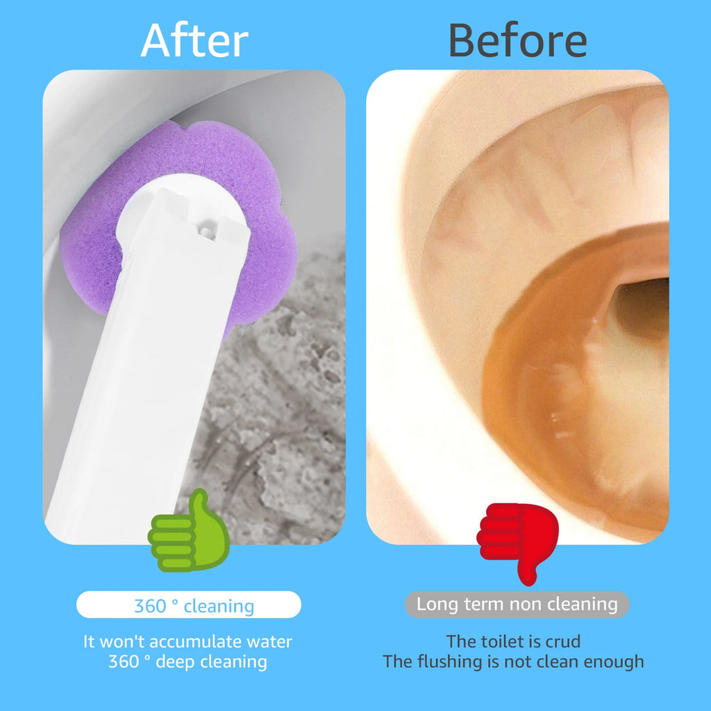 Disposable Toilet Brush — No-Touch Rotating, Starter Kit, Refills Included, Deep Cleaning, Hygienic