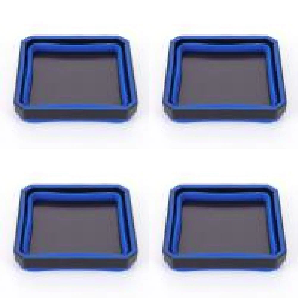 Magnetic Parts Tray Set — Heavy Duty, Stainless Steel, Rubber Base, Flexible, Anti-Scratch, Strong Magnet
