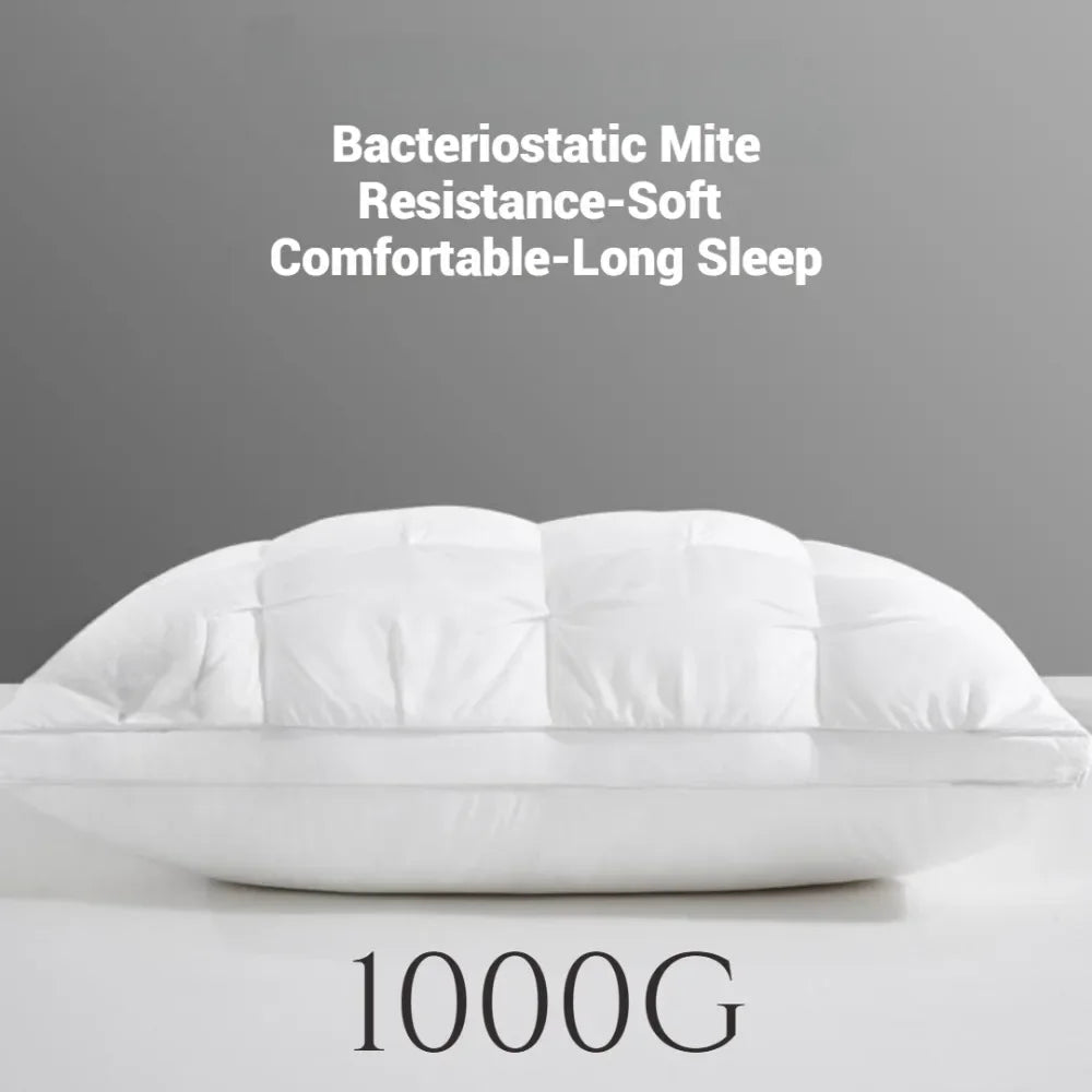 Quilted Bed Pillow — Plush, Comfortable, Hypoallergenic, Cooling, Standard, Queen