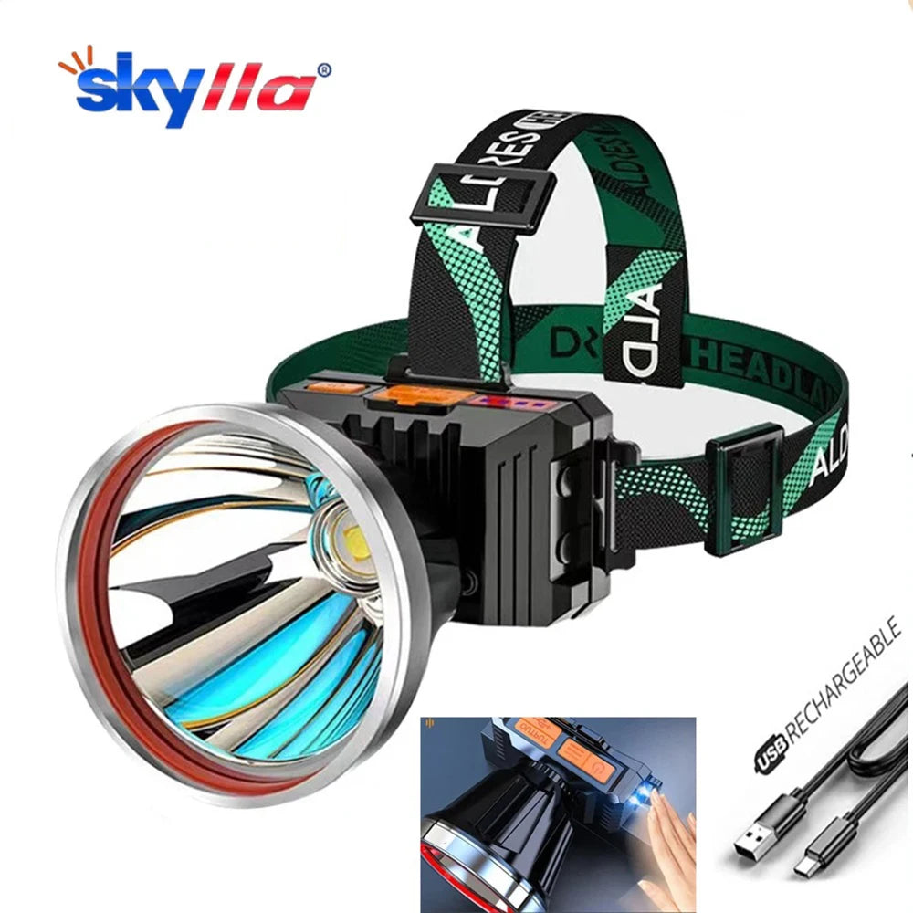 LED Headlamp — Motion Sensor, Rechargeable, Waterproof, Lightweight, Bright