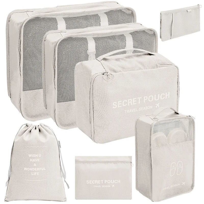 7-Piece Travel Packing Cube Set - Suitcase Organizer Bags with Shoe Pouch, Wash Bag & Laundry Bag, Fits Carry-On to Checked Luggage