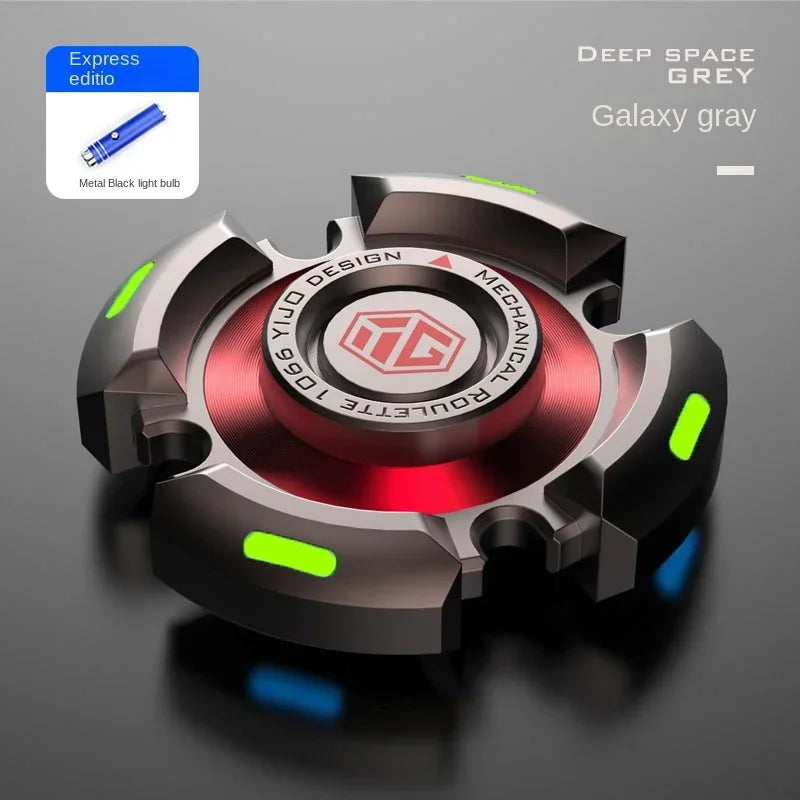 Luminous Metal Magnetic Push Coin Fidget Spinner - Glow-in-the-Dark EDC Stress-Relief Toy, Quiet Click, Pocket-Sized