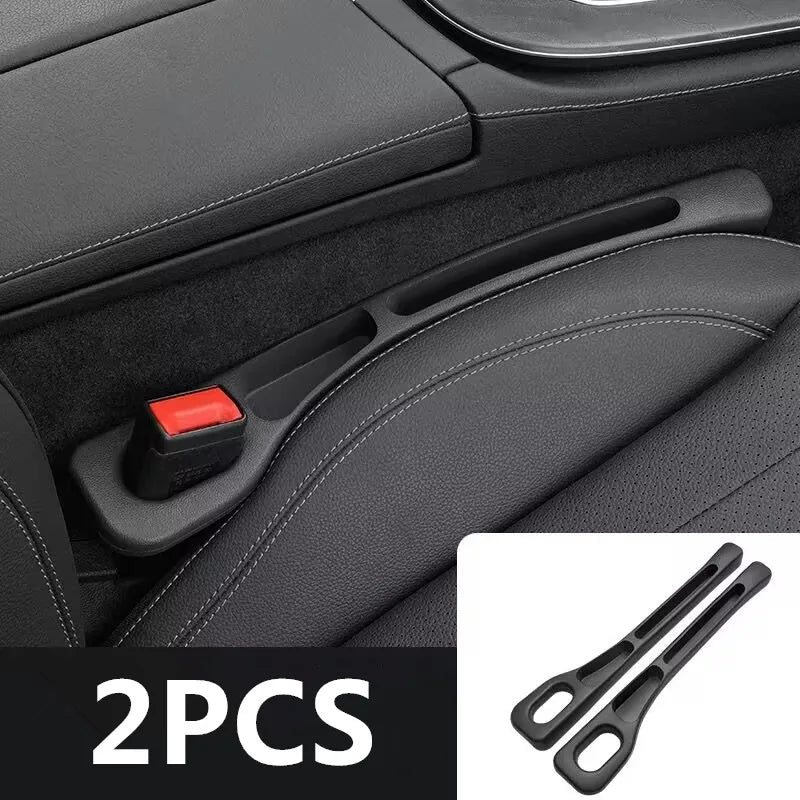 Car Seat Gap Filler & Organizer (Set of 2) - PU Leather, Leakproof, Universal Fit - Catches Phones, Keys, Coins, Drops