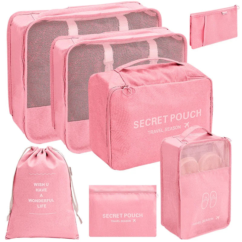 7-Piece Travel Packing Cube Set - Suitcase Organizer Bags with Shoe Pouch, Wash Bag & Laundry Bag, Fits Carry-On to Checked Luggage