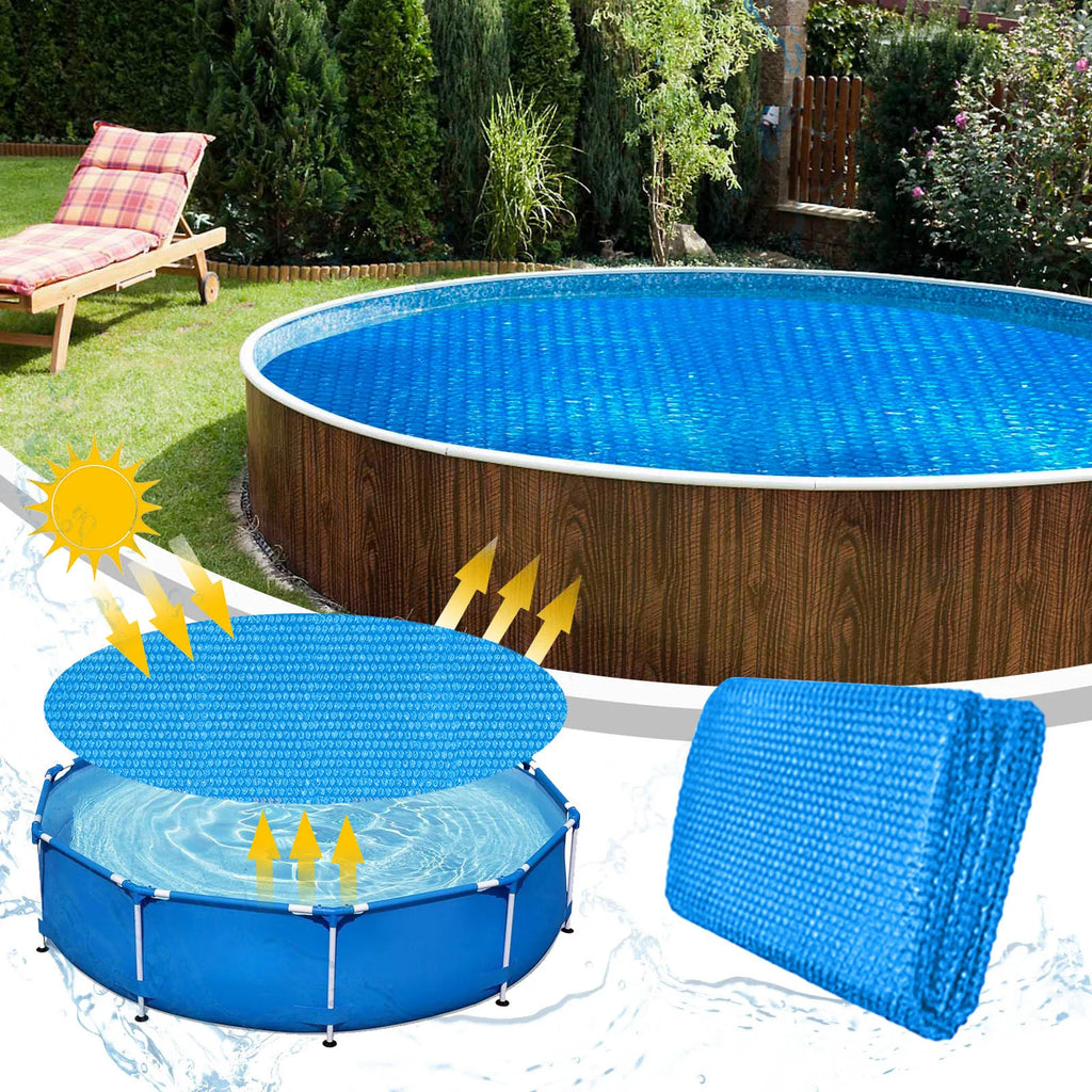 Solar Pool Cover — Round, Insulated, Durable, UV-Resistant, Bubble-Design, Heat-Retaining