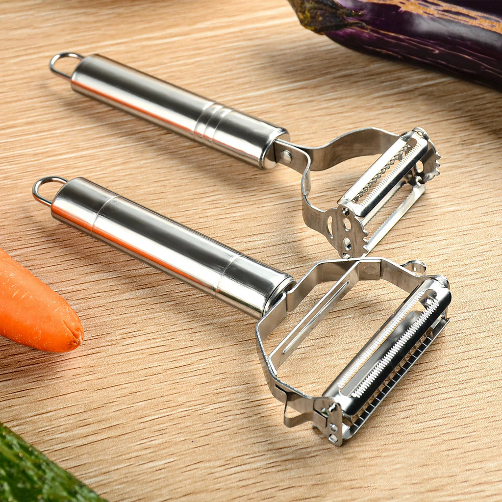 Stainless Steel Multi-Function Vegetable Peeler - Y-Style Slicer Grater, Potato Cucumber Apple Peeler, Julienne Kitchen Tool, Dishwasher Safe