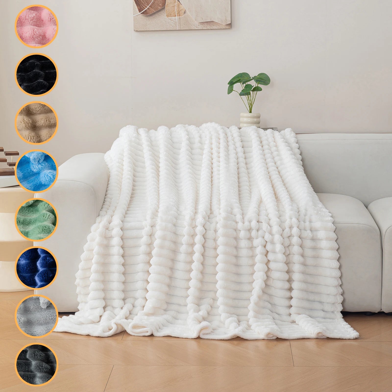 Fleece Throw Blanket — Ultra Soft, Warm, Cozy, Lightweight, Reversible, Machine Washable