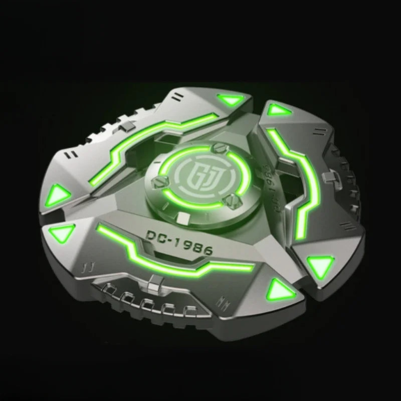 Luminous Metal Magnetic Push Coin Fidget Spinner - Glow-in-the-Dark EDC Stress-Relief Toy, Quiet Click, Pocket-Sized