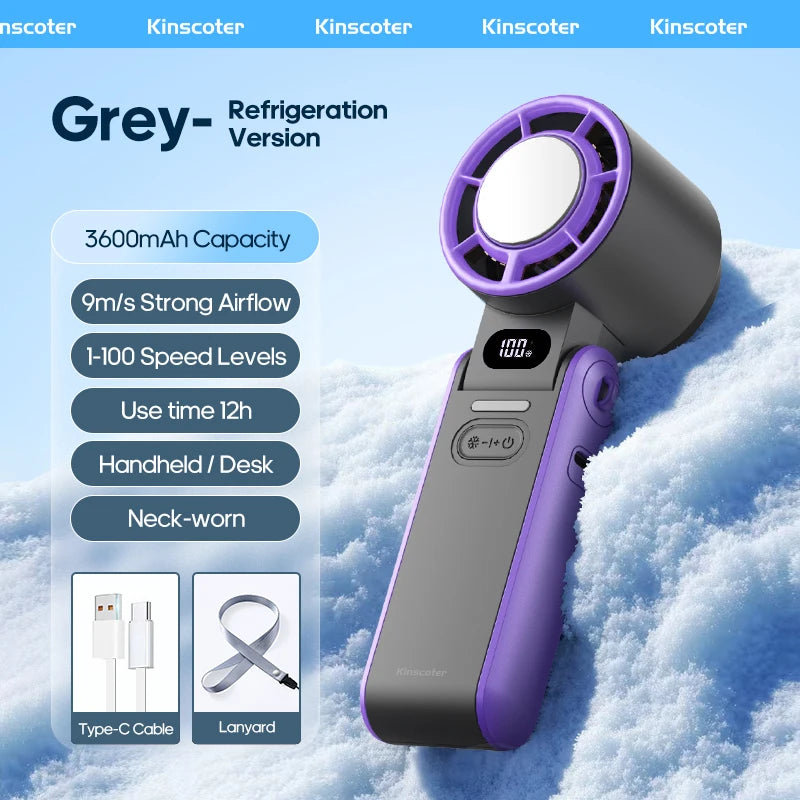 Handheld Turbo Fan — Portable, Rechargeable, Cordless, Personal, Mini, Quiet