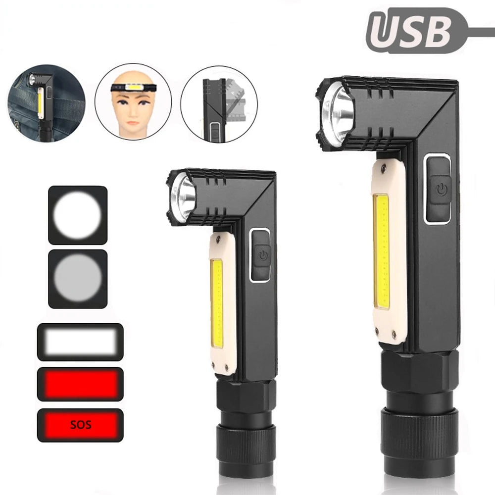 Rechargeable Work Light — 90-Degree Swivel, Magnetic Base, Portable, Cordless, Bright, Durable