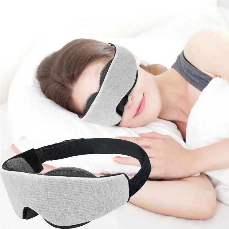 3D Contoured Blackout Sleep Mask - Zero-Pressure Eye Cup Design for Travel, Meditation, Insomnia & Side-Sleepers