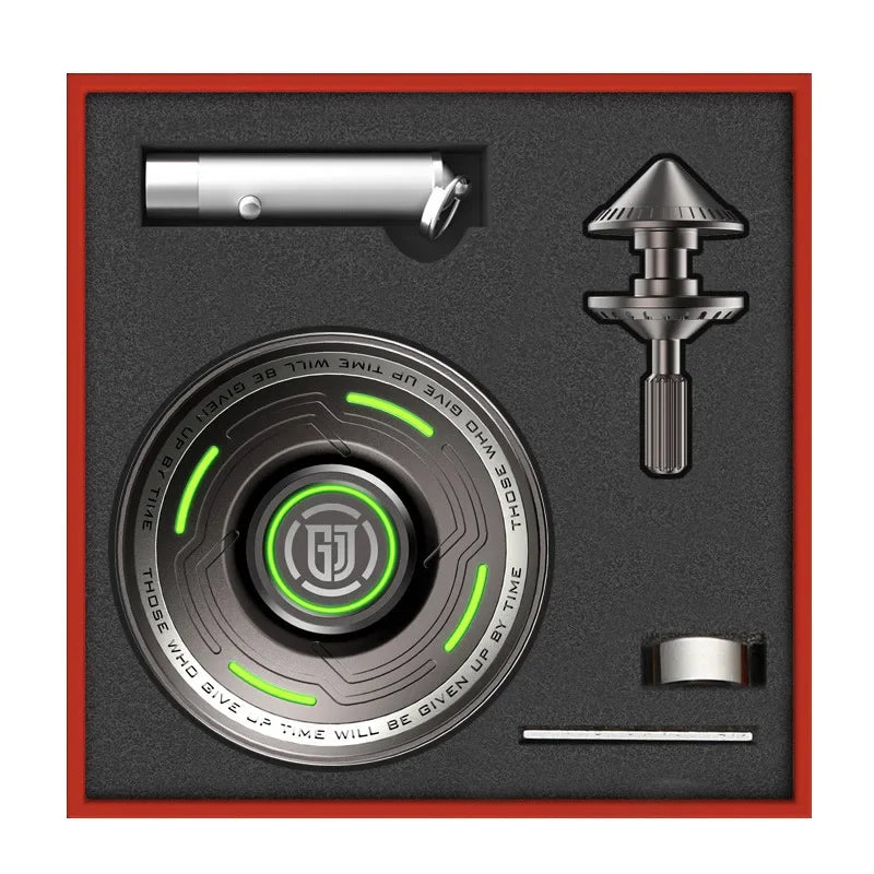Luminous Metal Magnetic Push Coin Fidget Spinner - Glow-in-the-Dark EDC Stress-Relief Toy, Quiet Click, Pocket-Sized
