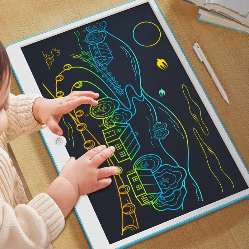 19" LCD Writing & Drawing Tablet for Kids - Educational Reusable Color Sketchpad, No Paper, Battery-Powered Art & Doodle Board