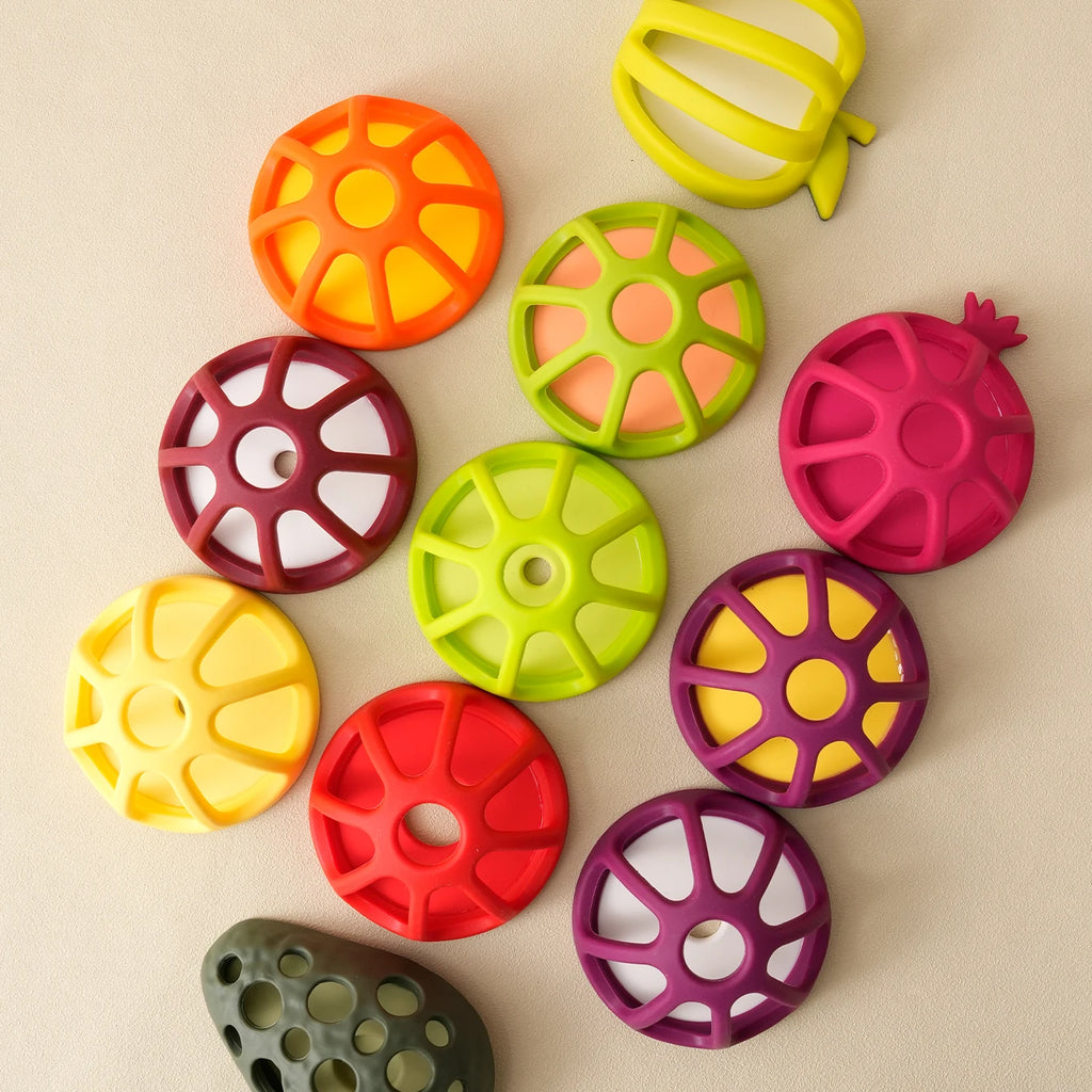 Fruit & Veggie Silicone Baby Teether - BPA-Free, Food-Grade, Sensory Texture for Sore Gums & Molar Relief (10 Cute Designs)