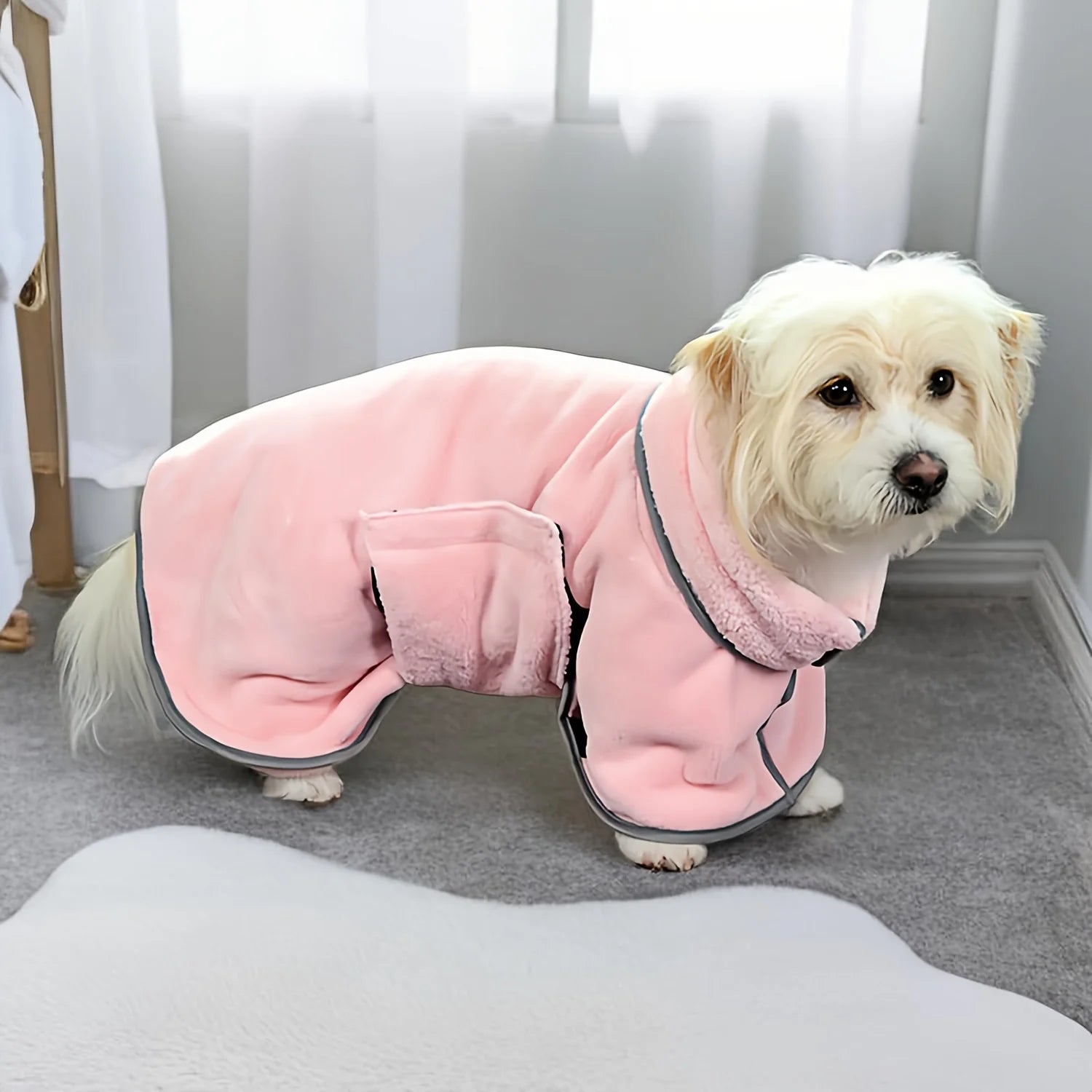 Pet Bath Towel — Wearable, Absorbent, Quick-Dry, Microfiber, Dog, Cat
