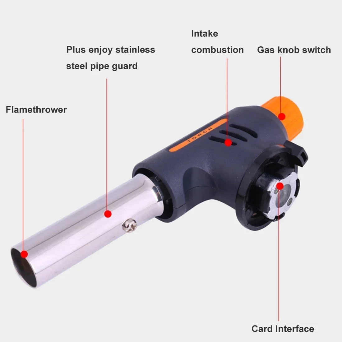 Automatic Ignition Baking Welding Tool Gas Torch Flamethrower Butane Burner for BBQ Camping Outdoor Hiking Fire Flame Gun