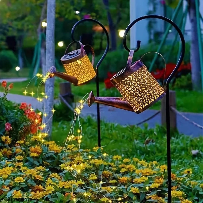 Solar Watering Can Light — Outdoor Garden Decor, Warm White, Waterproof, Hanging, Decorative