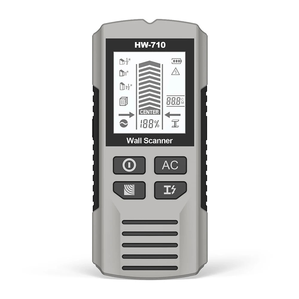 6-in-1 Electronic Stud Finder & Wall Scanner - Detects Wood Studs, Metal, Live AC Wires, Pipes - LCD Display, No Guessing