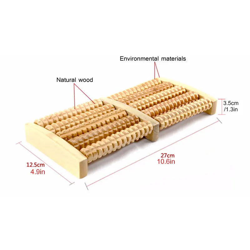 Wooden Foot Massage Roller - Reflexology Pain Relief for Plantar Fasciitis, Arch Pain, Post-Workout Recovery, Stress Relief