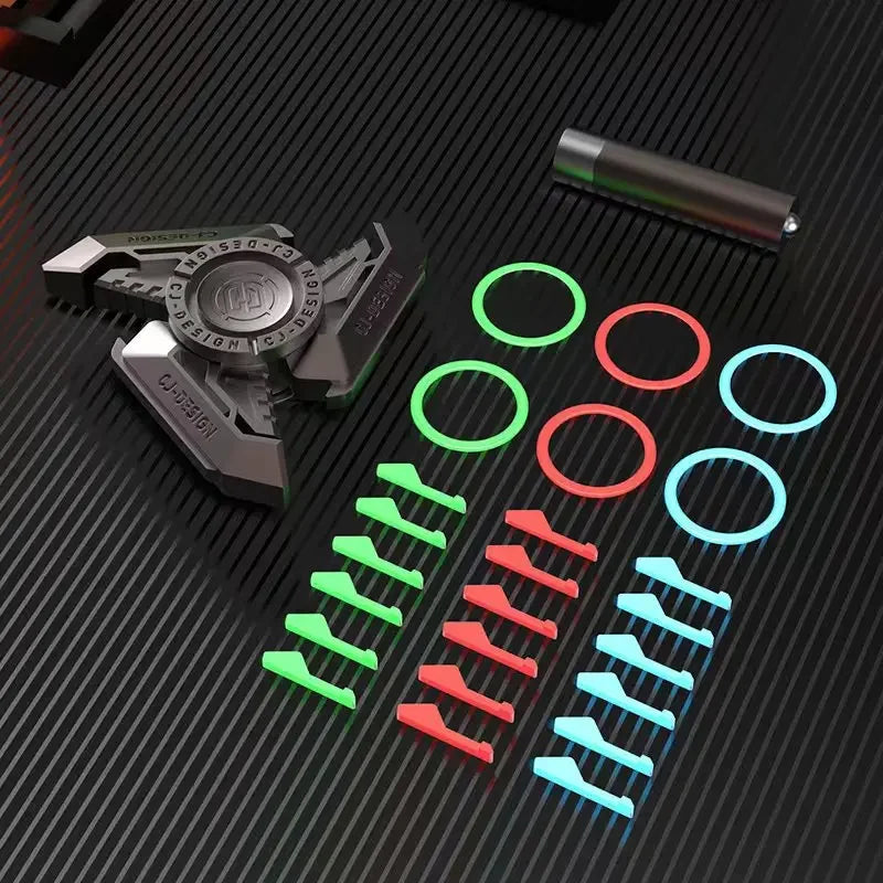 Luminous Metal Magnetic Push Coin Fidget Spinner - Glow-in-the-Dark EDC Stress-Relief Toy, Quiet Click, Pocket-Sized