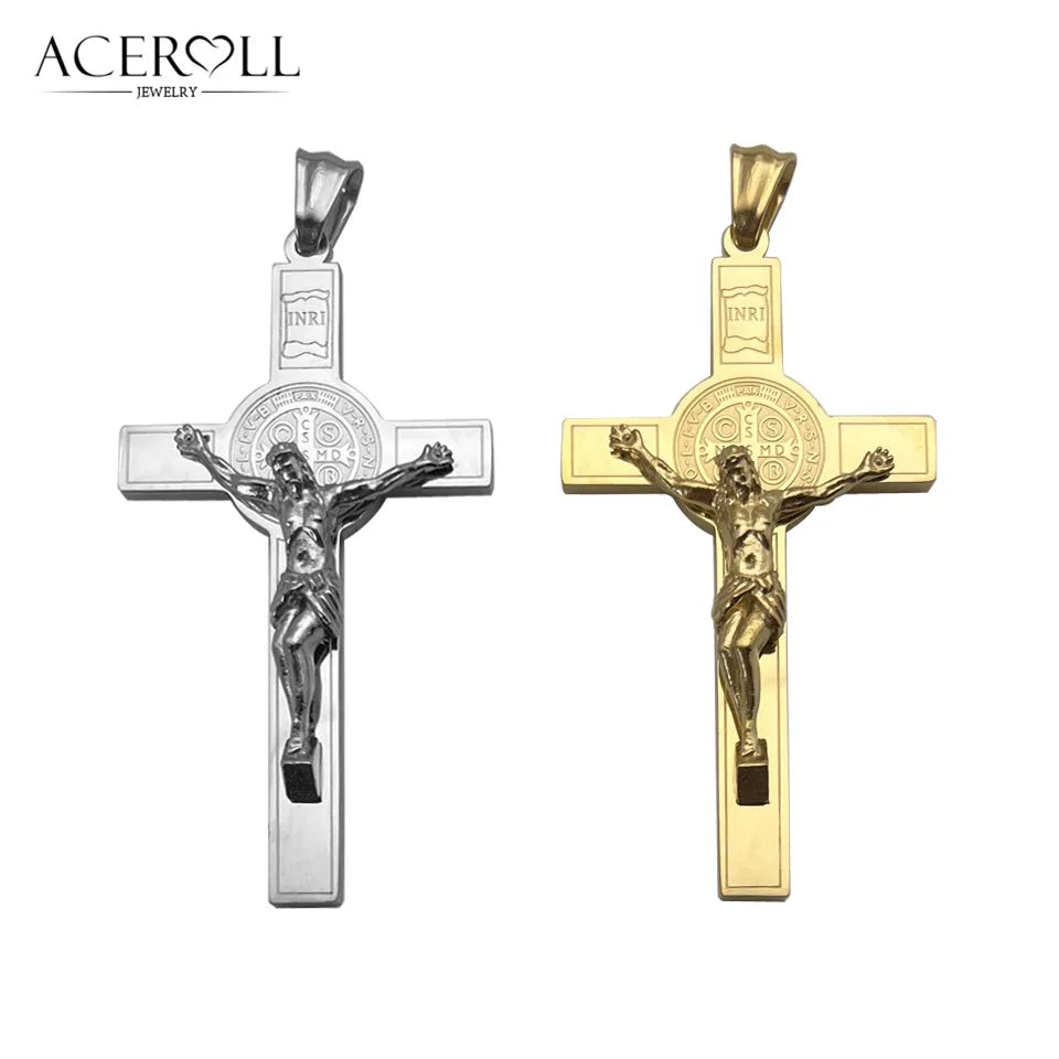 Men's Cross Necklace — Minimalist Steel, Modern, Durable, Everyday, Religious