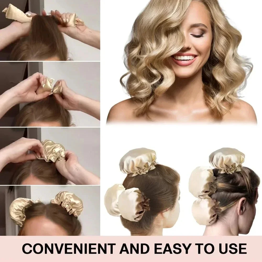 Heatless Hair Curler Set - Overnight Silk Curling Rod Headband, Damage-Free Waves While You Sleep