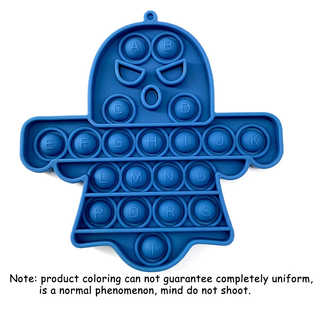 Silicone Push Pop Bubble Fidget Toy - Sensory Stress Relief Squeeze Toy, 34 Cute Shapes, Anti-Anxiety Calming Toy for Kids & Adults