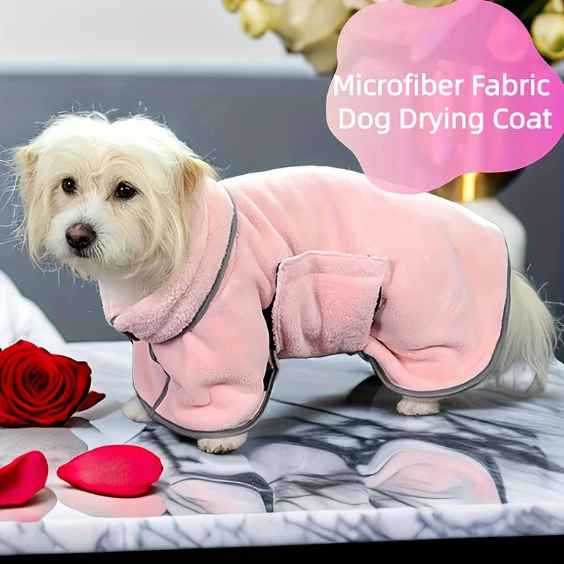 Pet Bath Towel — Wearable, Absorbent, Quick-Dry, Microfiber, Dog, Cat