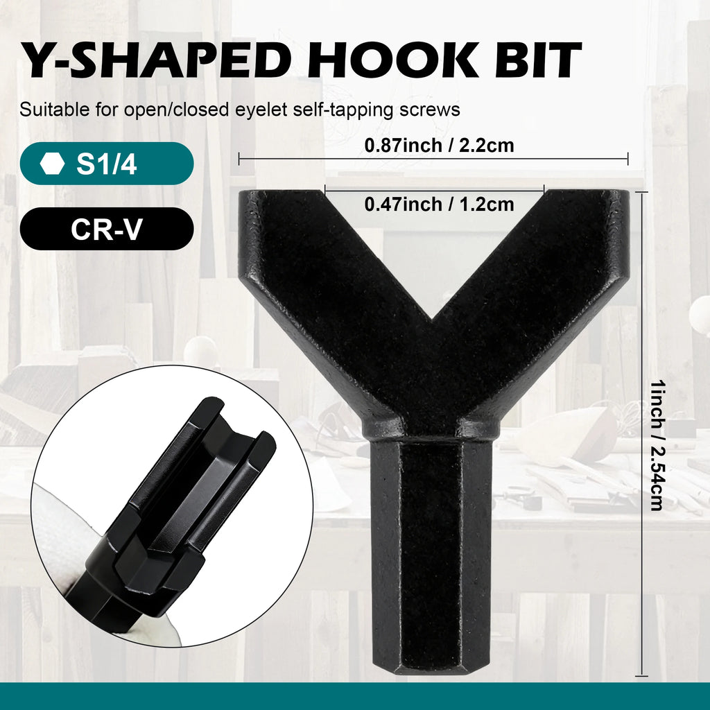 Wing Nut Driver — Magnetic, Impact Ready, 1/4" Hex Shank, Chrome Vanadium, 5-Piece, Power Tool Accessory