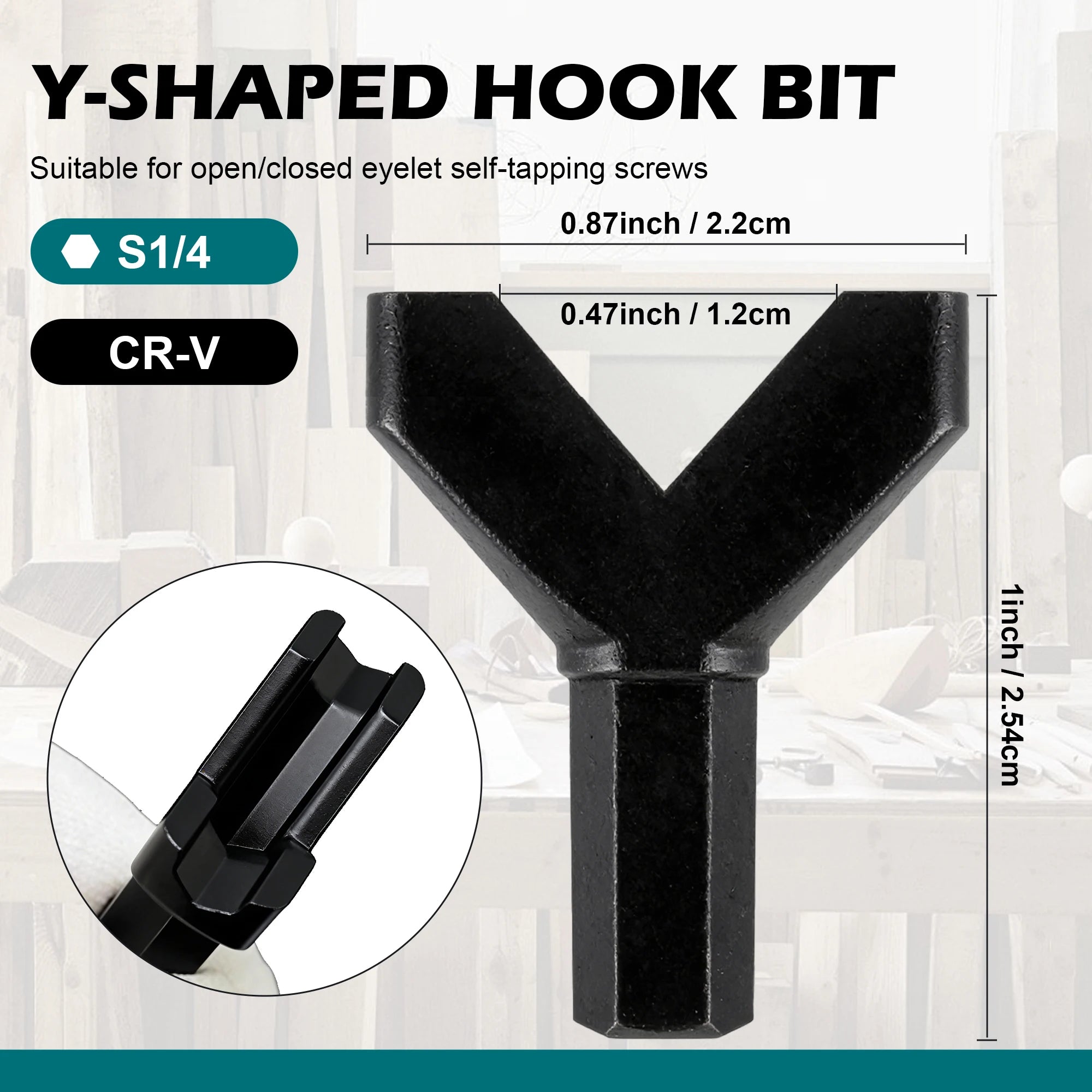 Wing Nut Driver — Magnetic, Impact Ready, 1/4" Hex Shank, Chrome Vanadium, 5-Piece, Power Tool Accessory